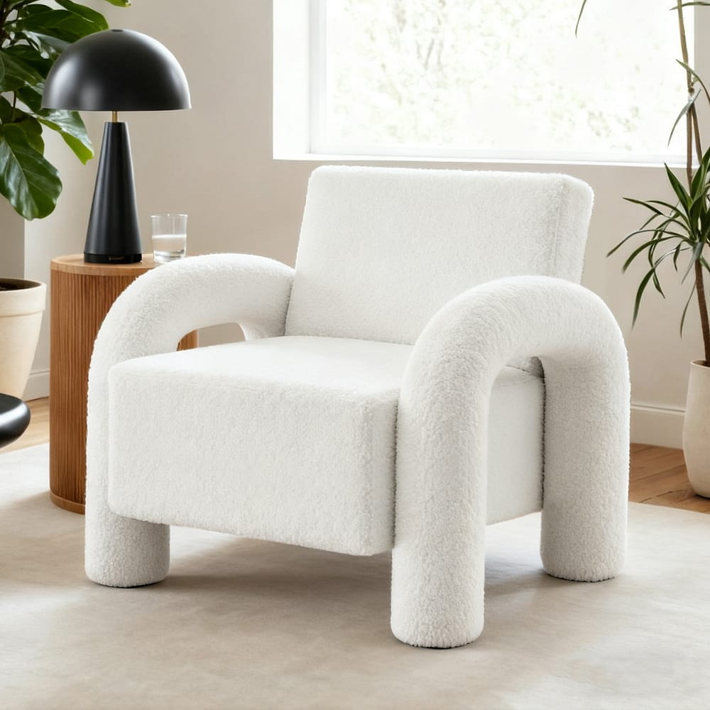 Accent Armchair Boucle Lounge 86x82x76cm