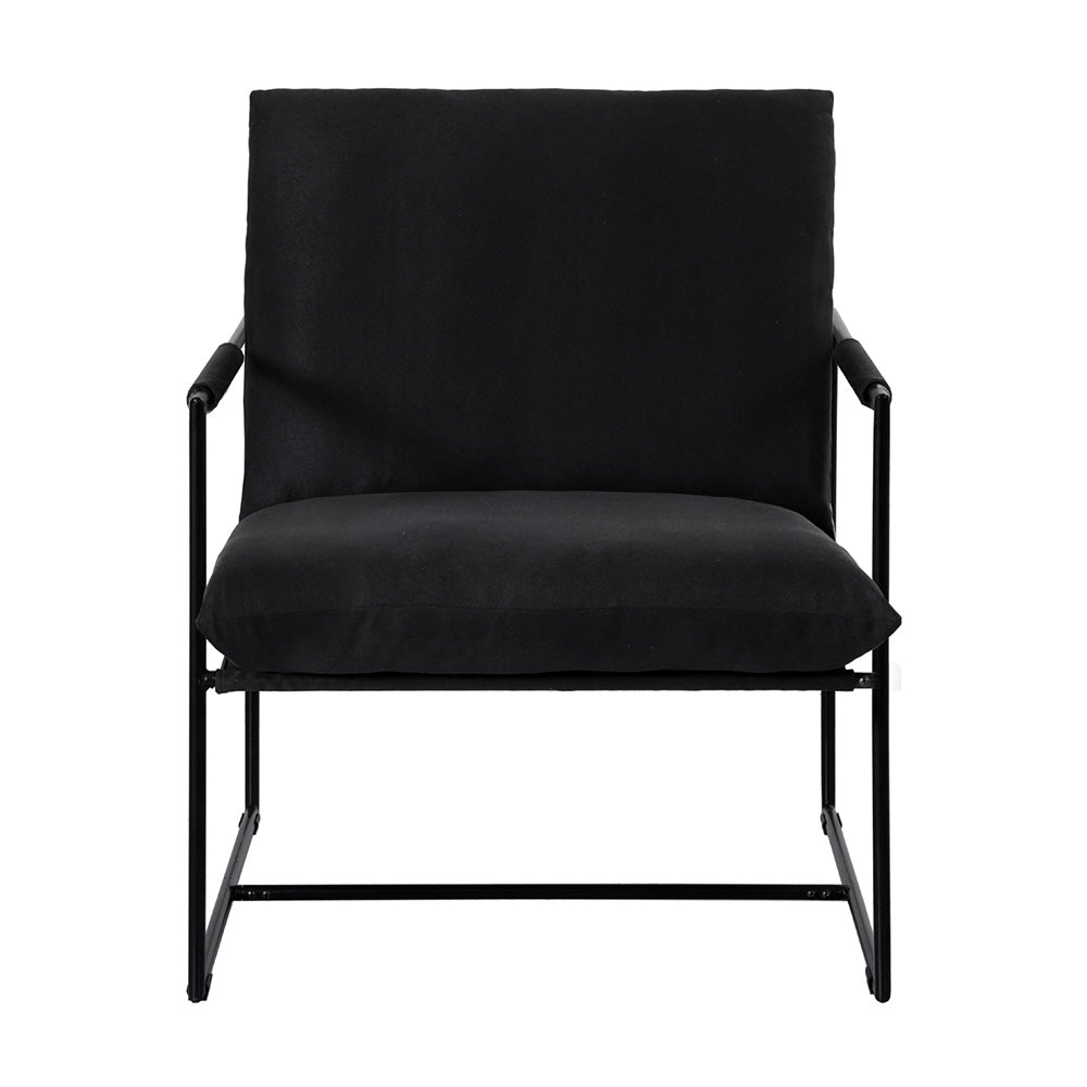 Sleek Black Sling Armchair – Lounge Chair for Living Room or Office