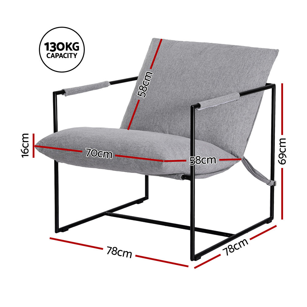 Grey Sling Armchair Lounge Chair – Comfortable Armchair Design