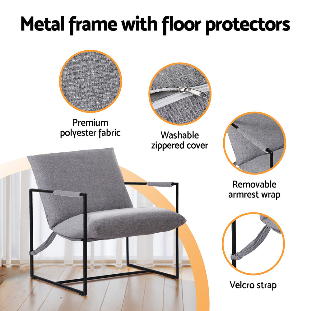 Grey Sling Armchair Lounge Chair – Comfortable Armchair Design