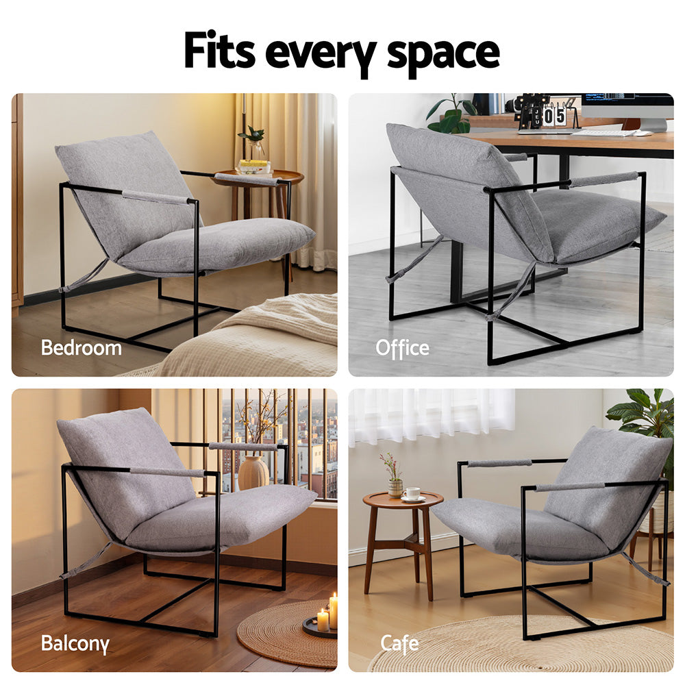 Grey Sling Armchair Lounge Chair – Comfortable Armchair Design