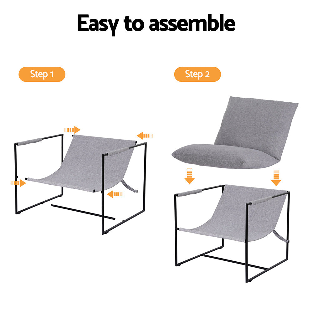Grey Sling Armchair Lounge Chair – Comfortable Armchair Design