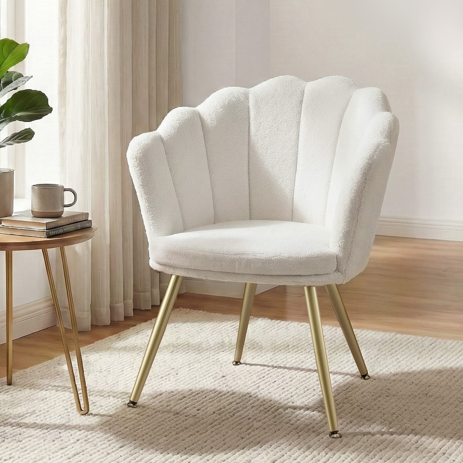 Teddy Fleece Armchair White 70x60x80cm