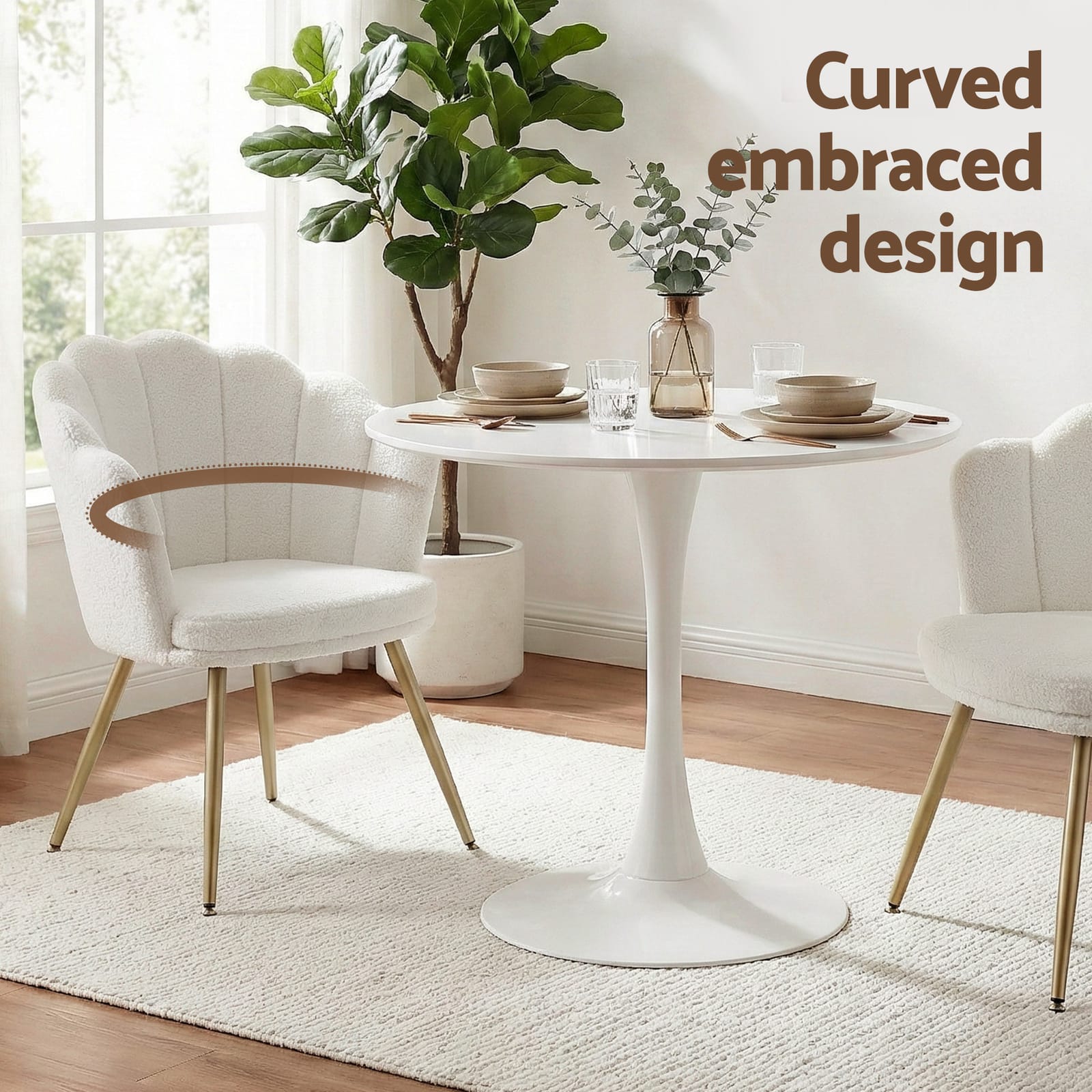 Teddy Fleece Armchair White 70x60x80cm