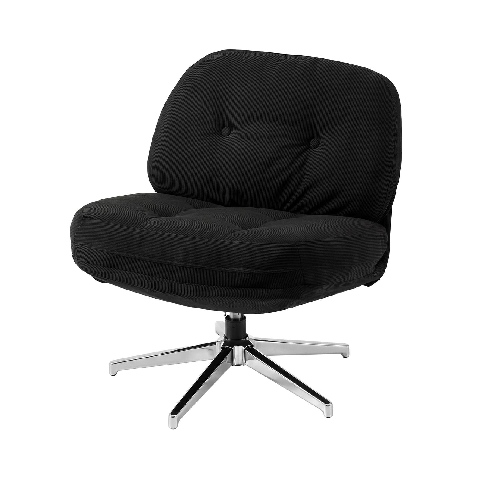 Swivel Armchair Black Fabric 66x78x74cm