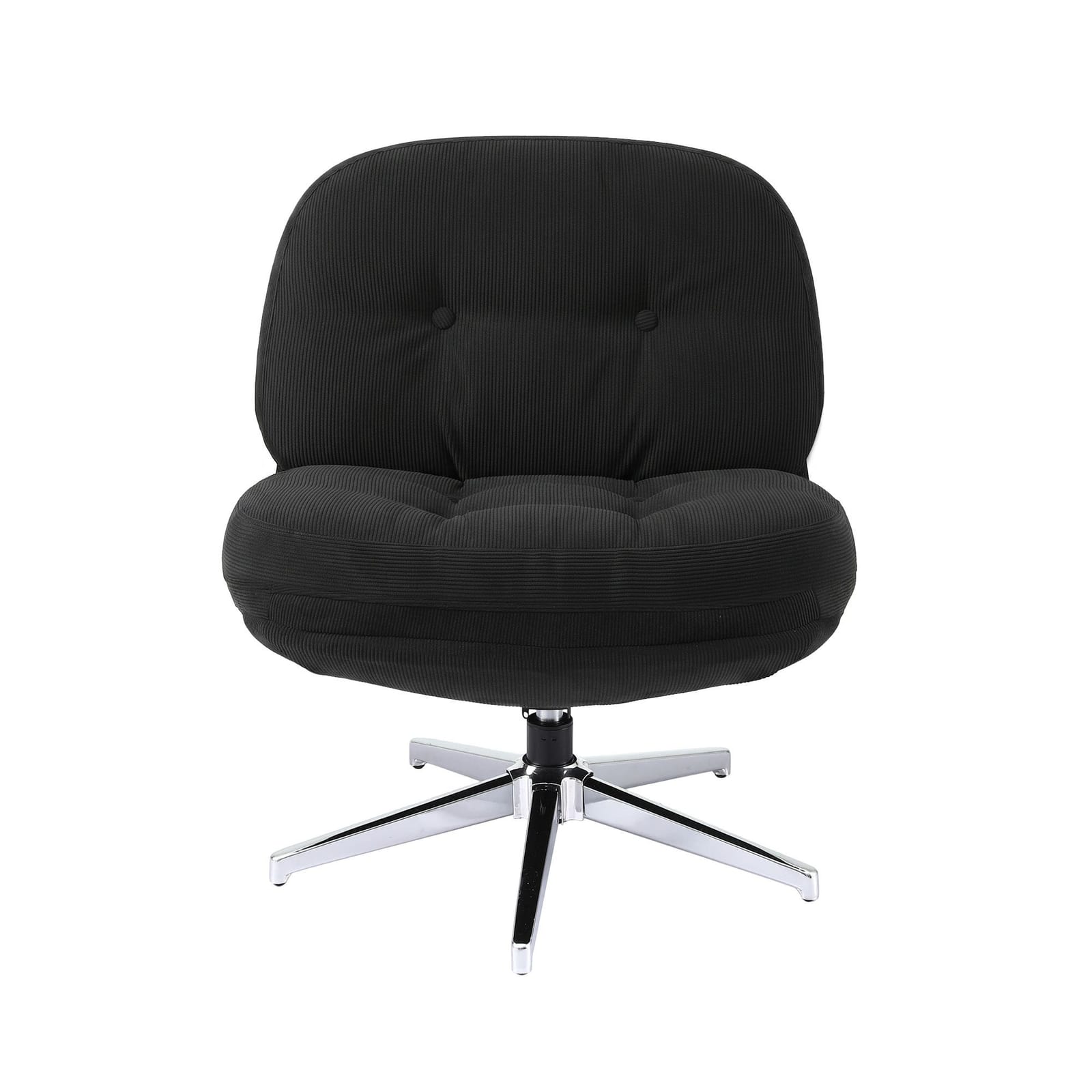 Swivel Armchair Black Fabric 66x78x74cm