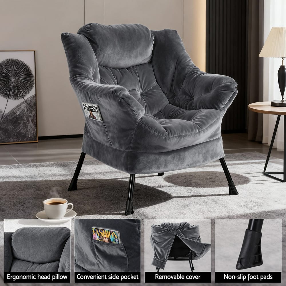 Grey chair 77x72x90cm