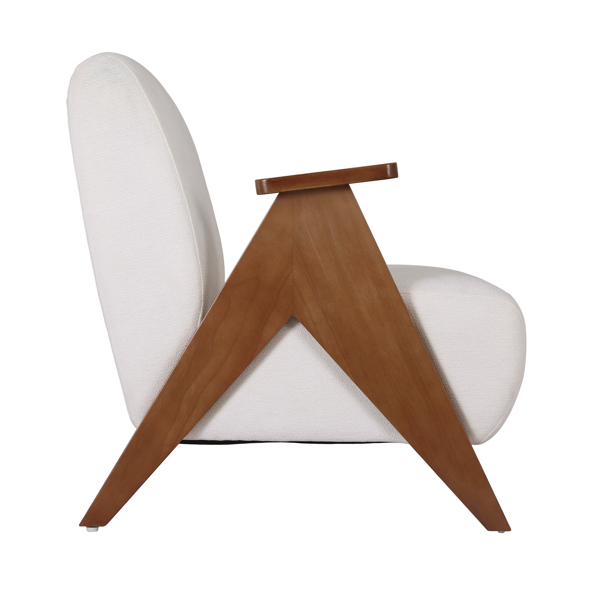 Beige Chenille Armchair Accent Chair Sturdy Oak Legs Comfortable Living Room
