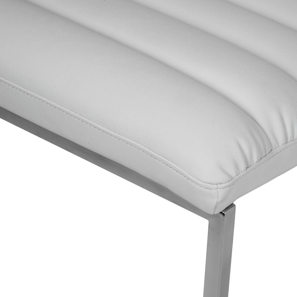 Arm Chairs & Recliners - Caviar Bonded Leather & Steel Lounge Accent Chair in White