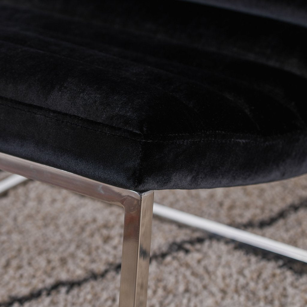 Velvet finish - Glorie Black Velvet Sofa Accent Chair ArmChair