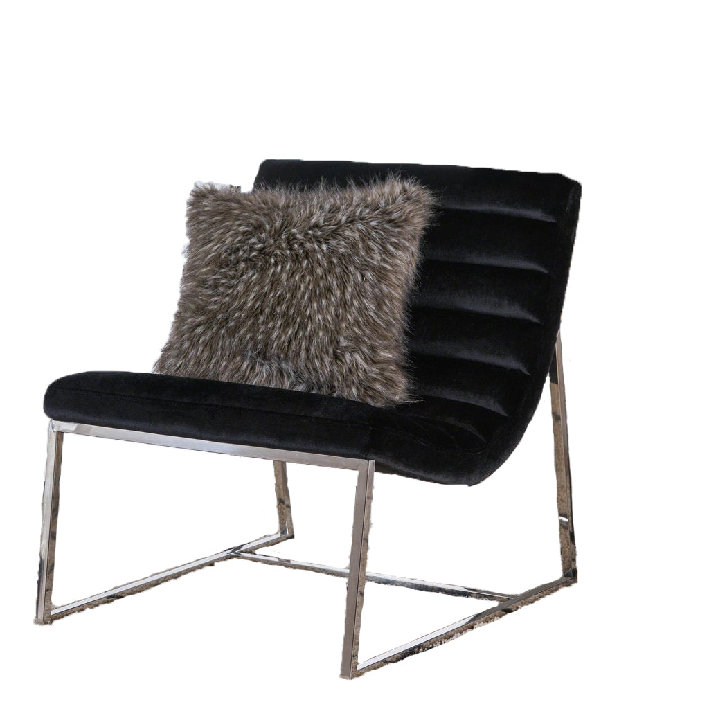 Black colour - Glorie Black Velvet Sofa Accent Chair ArmChair