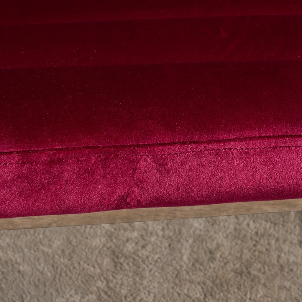 Velvet finish - Glorie Garnet/Red Velvet Sofa Accent Chair ArmChair