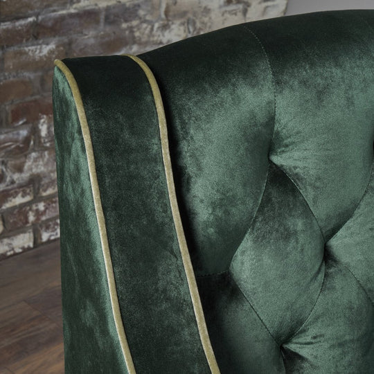 Arm Chairs & Recliners - Lara Two Tone Tufted Emerald New Velvet Club Armchair
