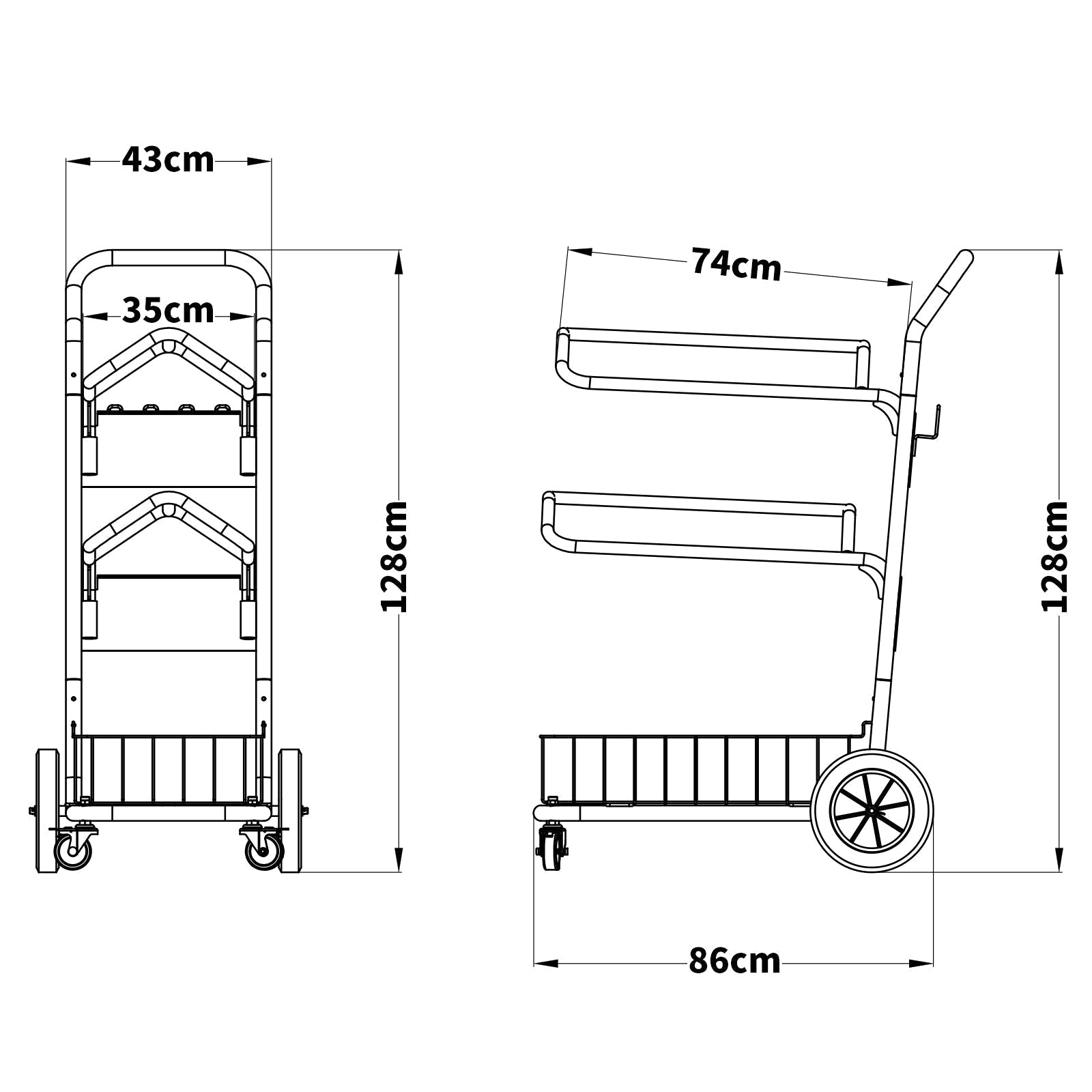 Heavy Duty Two Tier Wheeled Saddle Rack