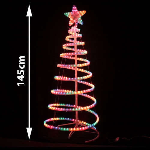 145Cm - Led 145cm Rope Light Christmas Tree & Star Motif Xmas New