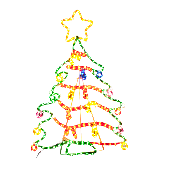 Outdoor Decorations & Lights - Christmas Tree Motif Rope Light Large 118cm Height