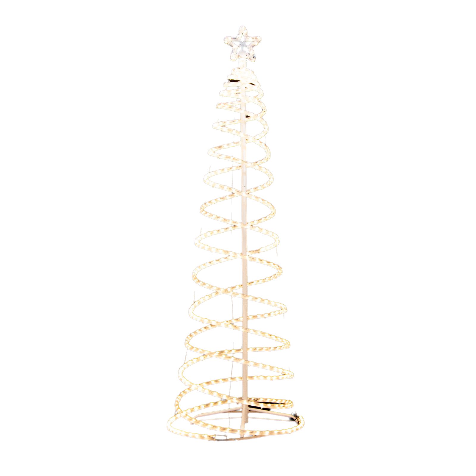 Led 185cm Spiral Rope Light Christmas Tree Star Motif Warm White | White colour