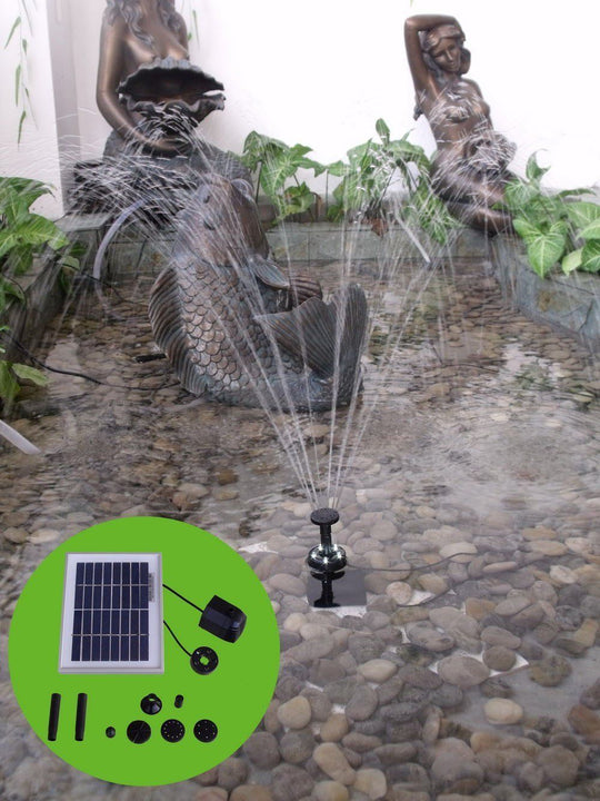 6V 200LPH Solar Pump with Battery Backup Panel for Small Pond Fountain Feature