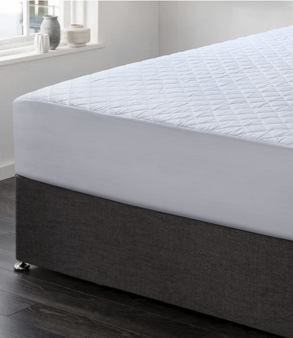 100% Cotton Quilted Fully Fitted 50Cm Deep Double Mattress Protector