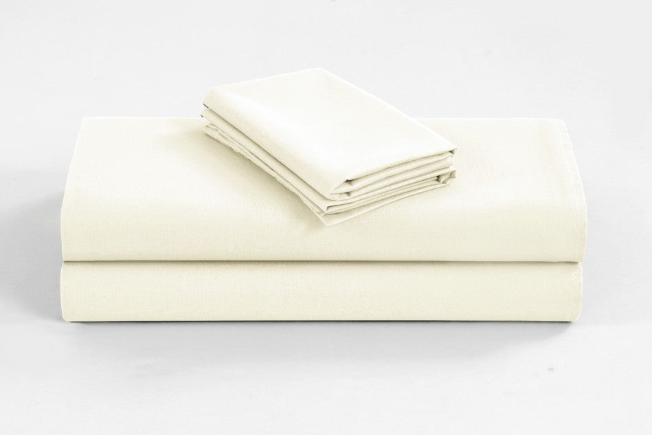 1200TC Organic Cotton Single Sheet Sets Cream