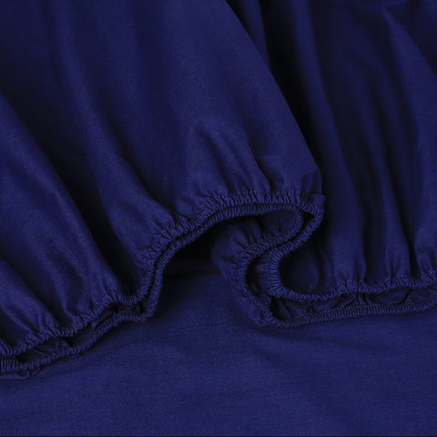 100% Egyptian Cotton Vintage Washed 500Tc Navy Blue Single Bed Sheets Set