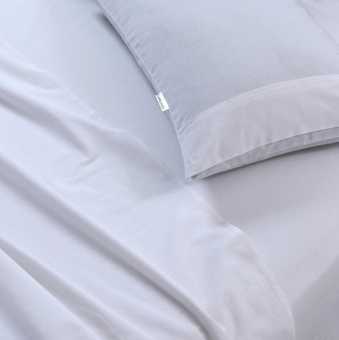 100% Egyptian Cotton Vintage Washed 500TC White Single Bed Sheets Set