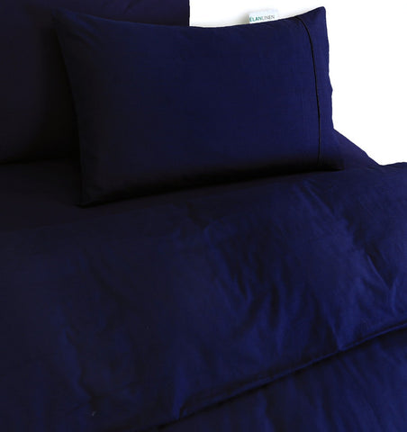 100% Egyptian Cotton Vintage Washed 500Tc Navy Blue Super King Quilt Cover Set