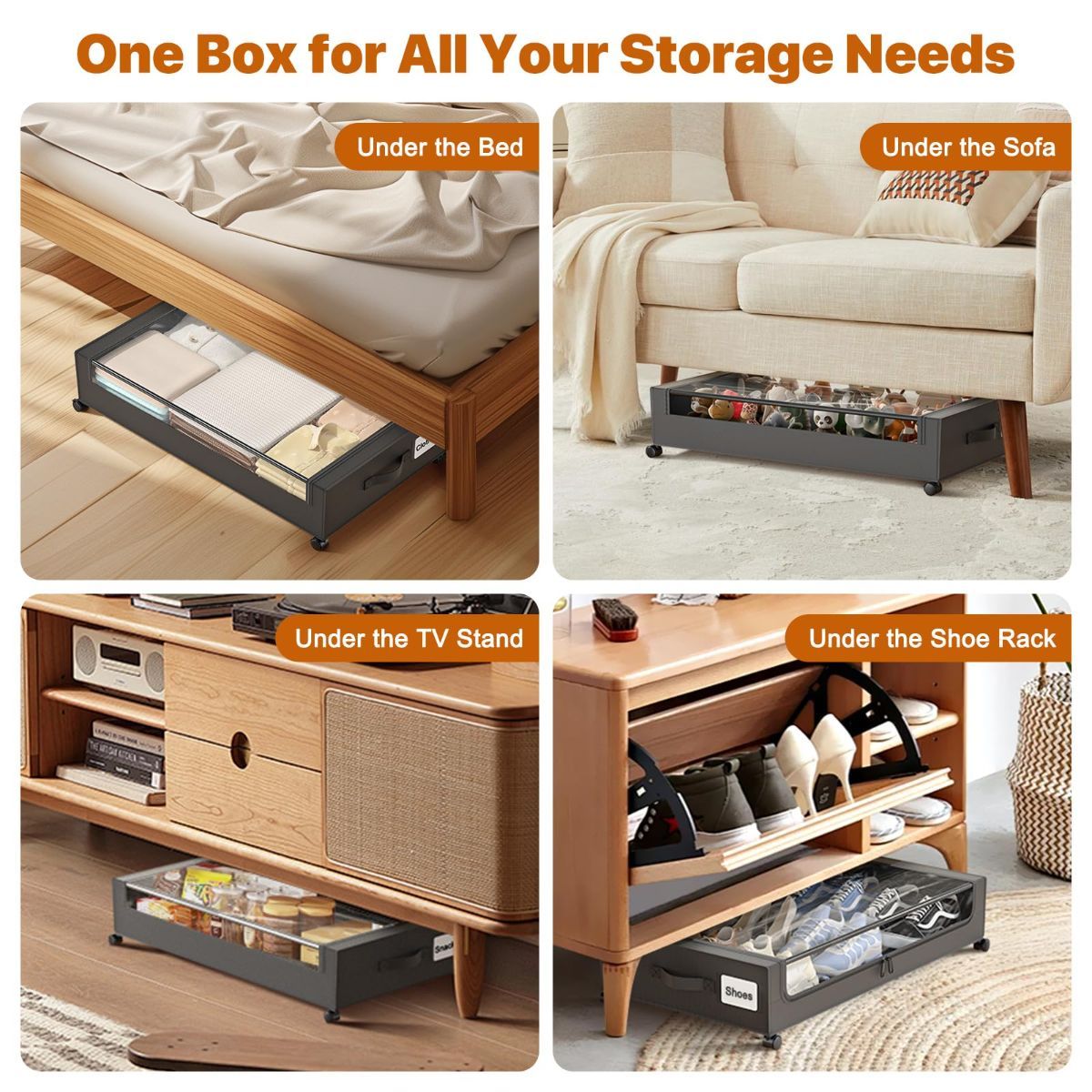 Under Bed Storage Wheels 31.5x17x6.3cm