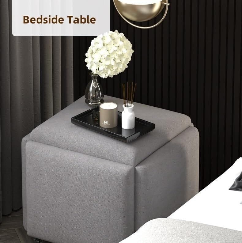 Cube Stool Velvet Yellow