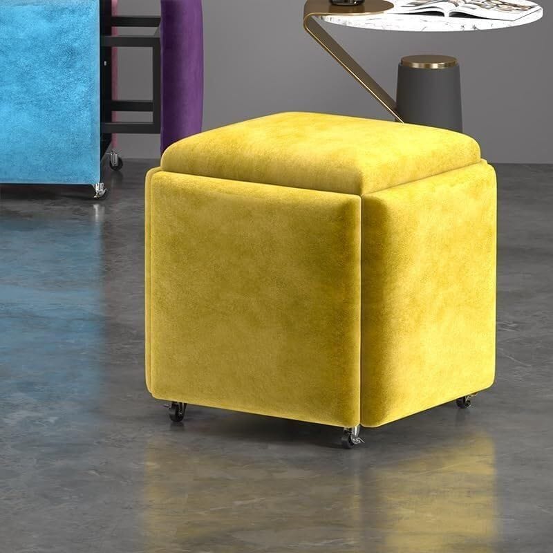 Pink Velvet Stool Ottoman