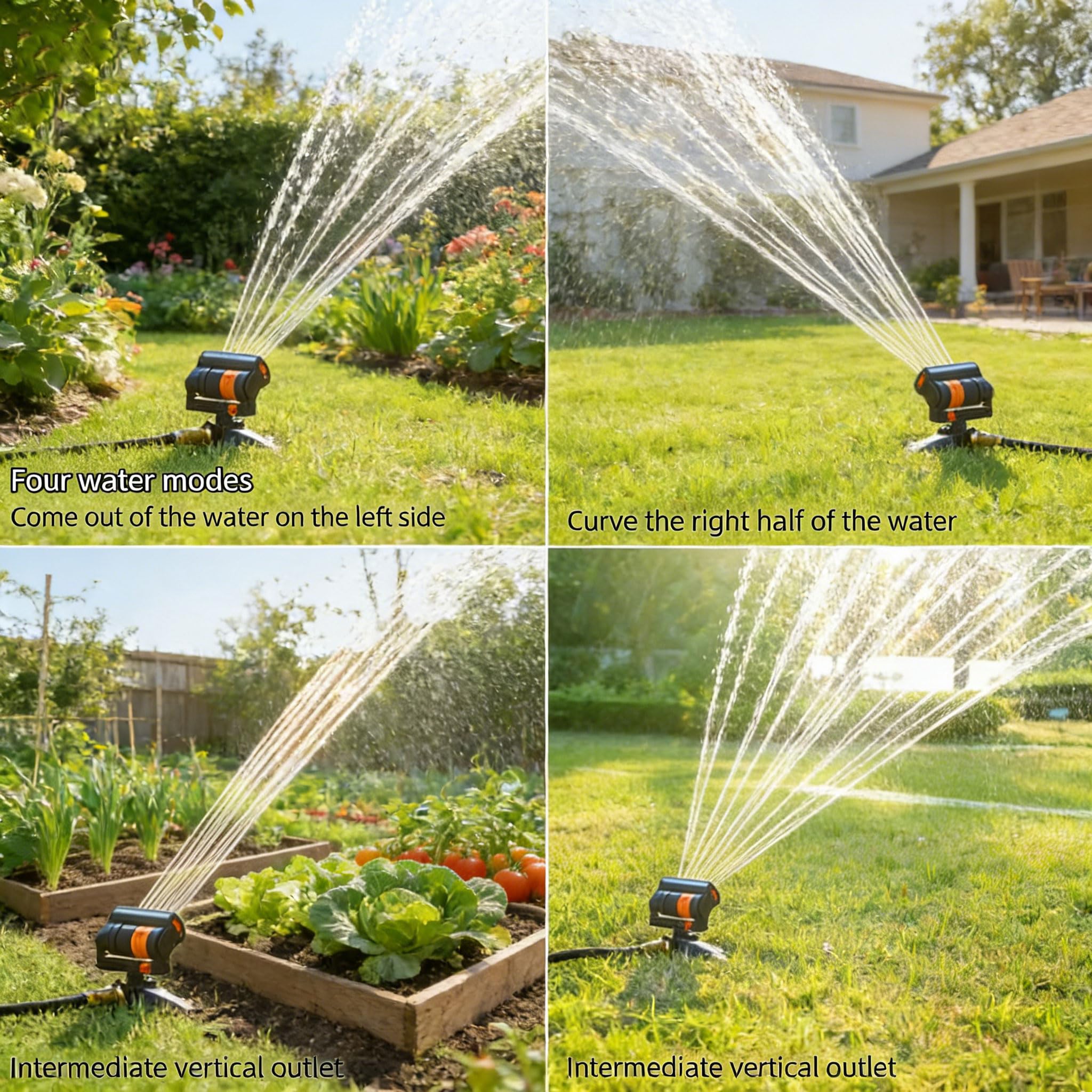 Oscillating Garden Sprinkler 4 Modes Lawn Watering | Simpledeals