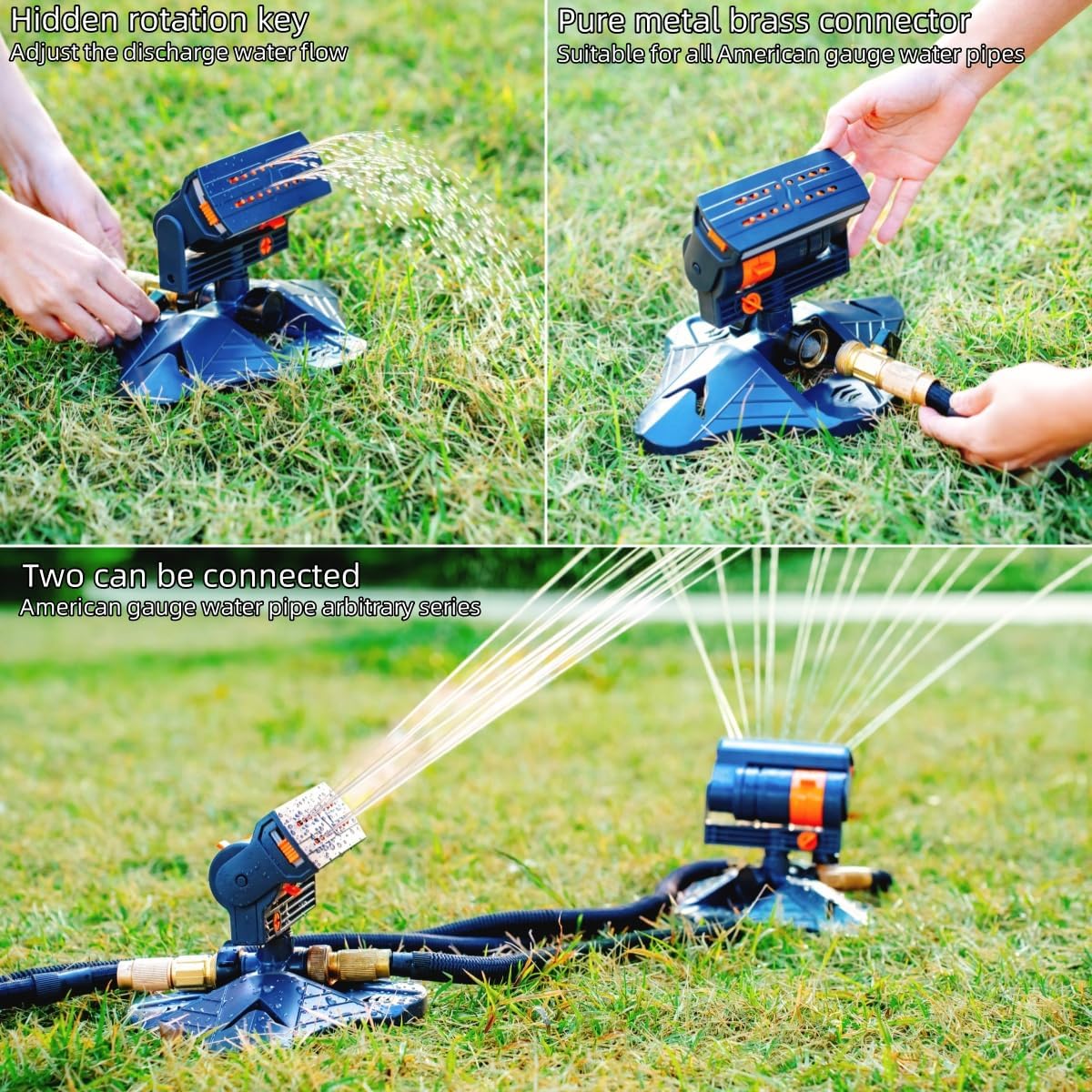 Oscillating Garden Sprinkler 4 Modes Lawn Watering | Simpledeals