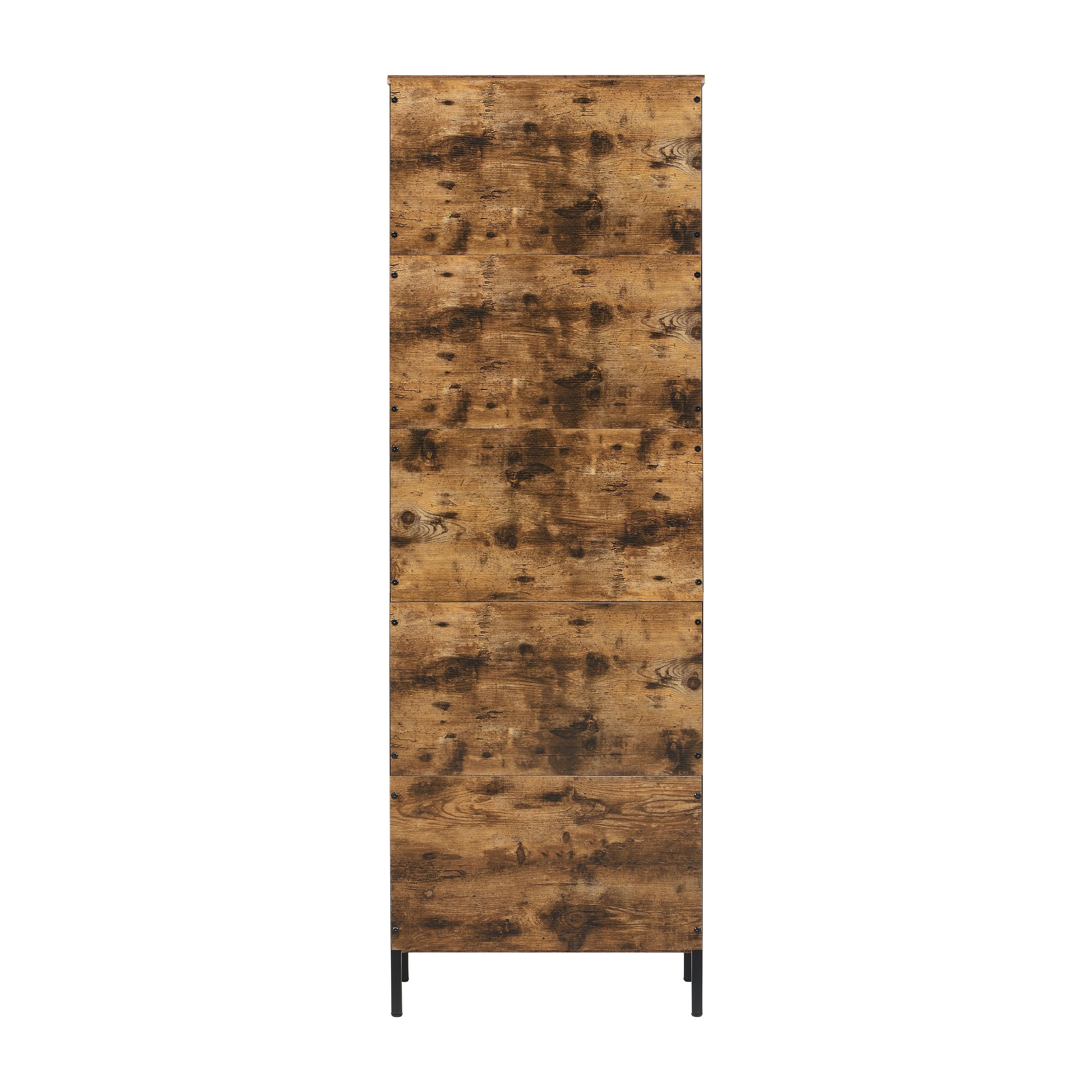 6 Tier Tall Bookshelf Rustic Brown | Simpledeals