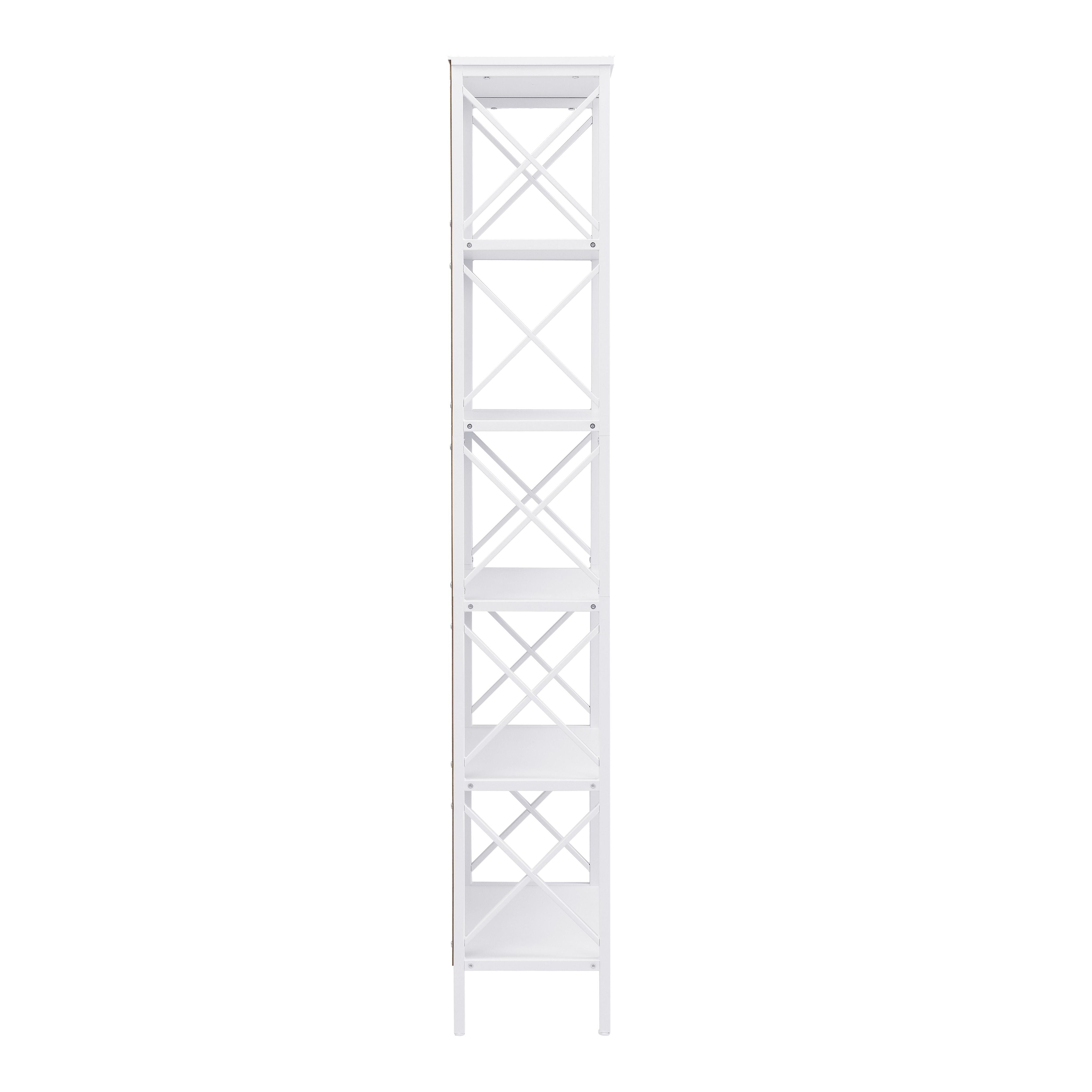 6 Tier Tall Bookshelf White | Simpledeals