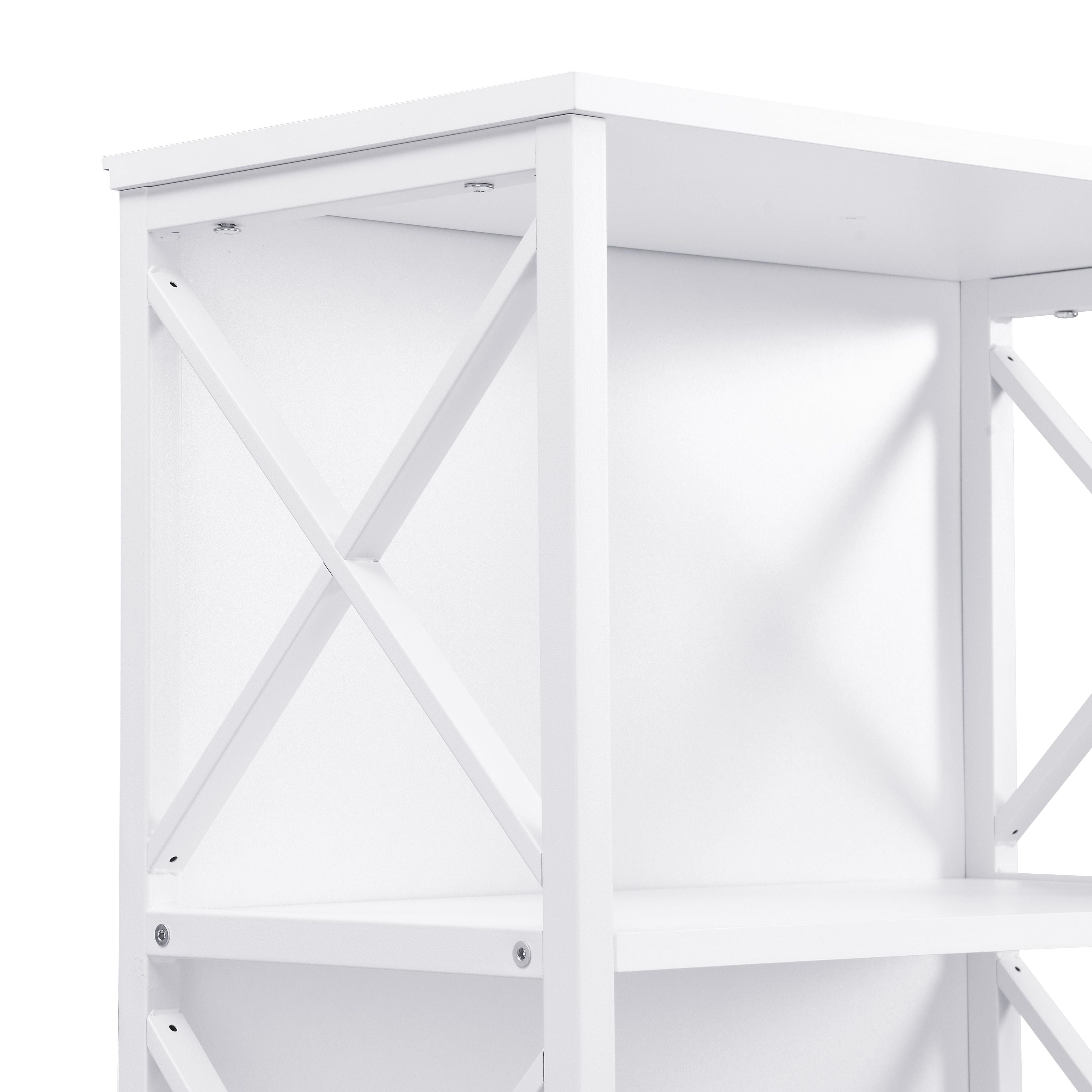 6 Tier Tall Bookshelf White | Simpledeals