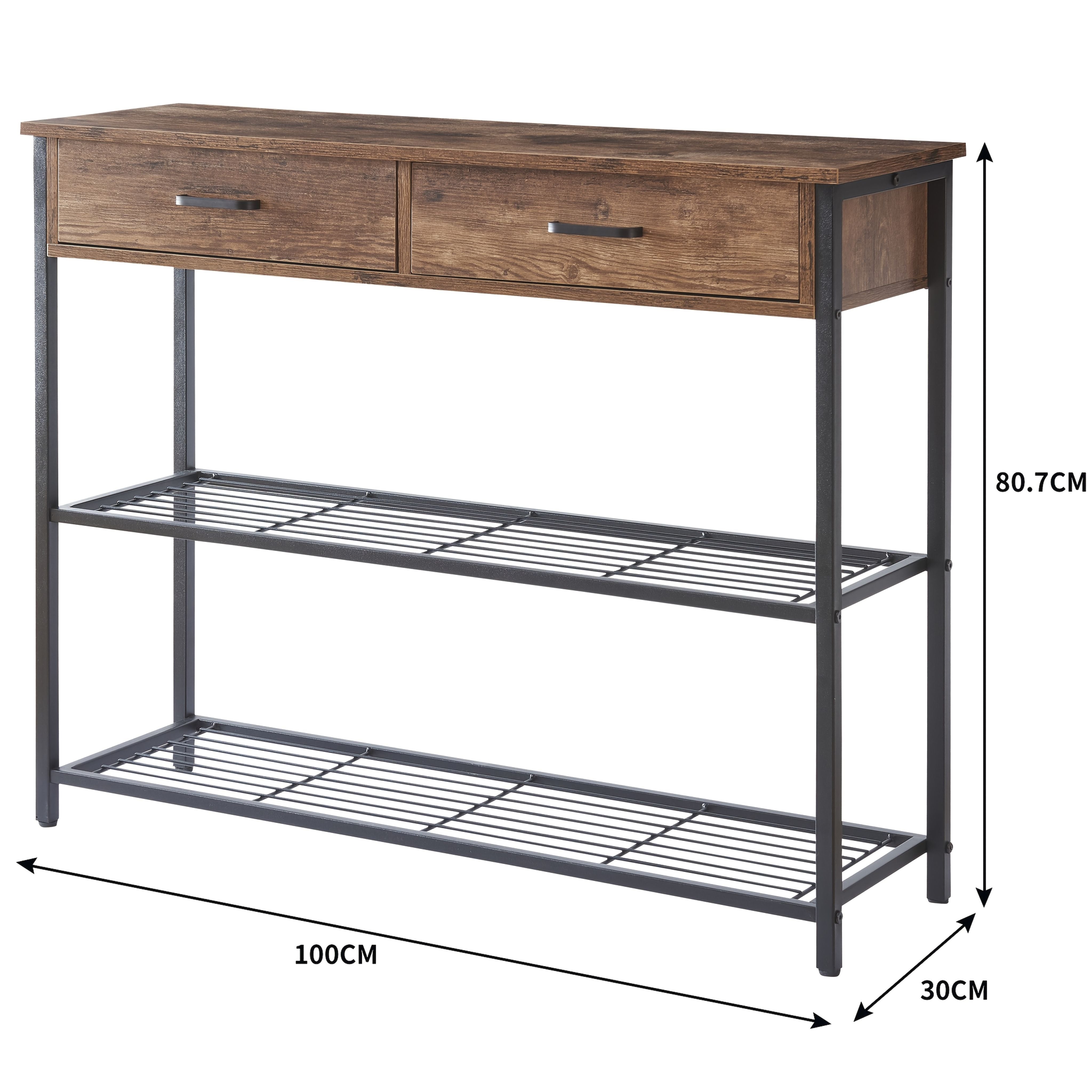 Console Table 2 Drawers Storage Shelves | Simpledeals