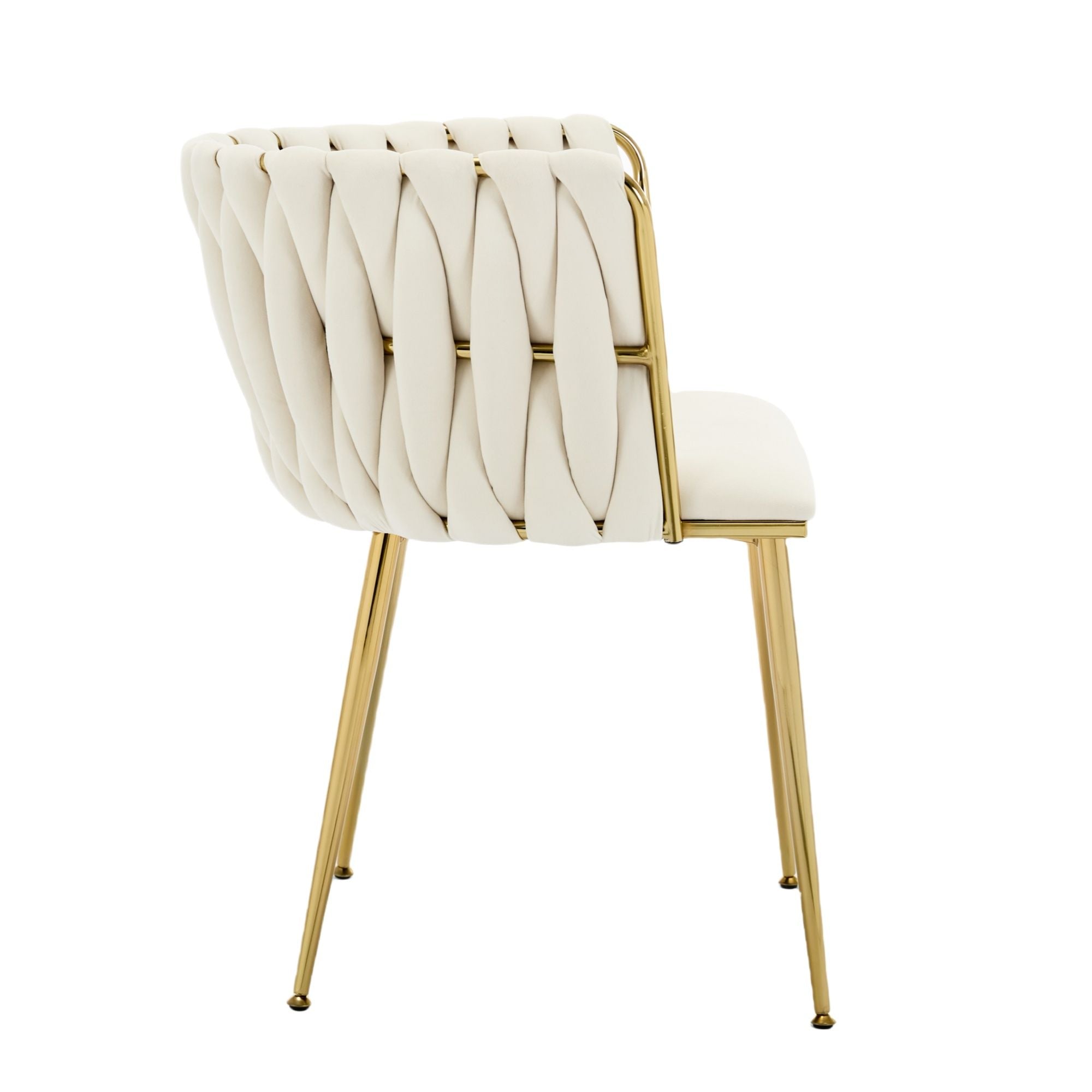 Velvet Dining Chairs Gold Legs Beige Set of 2 | Simpledeals