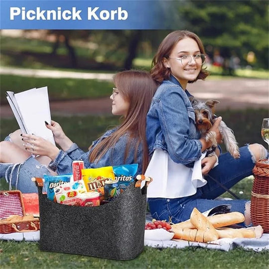 Firewood Storage Felt Basket Foldable 40x22x27cm