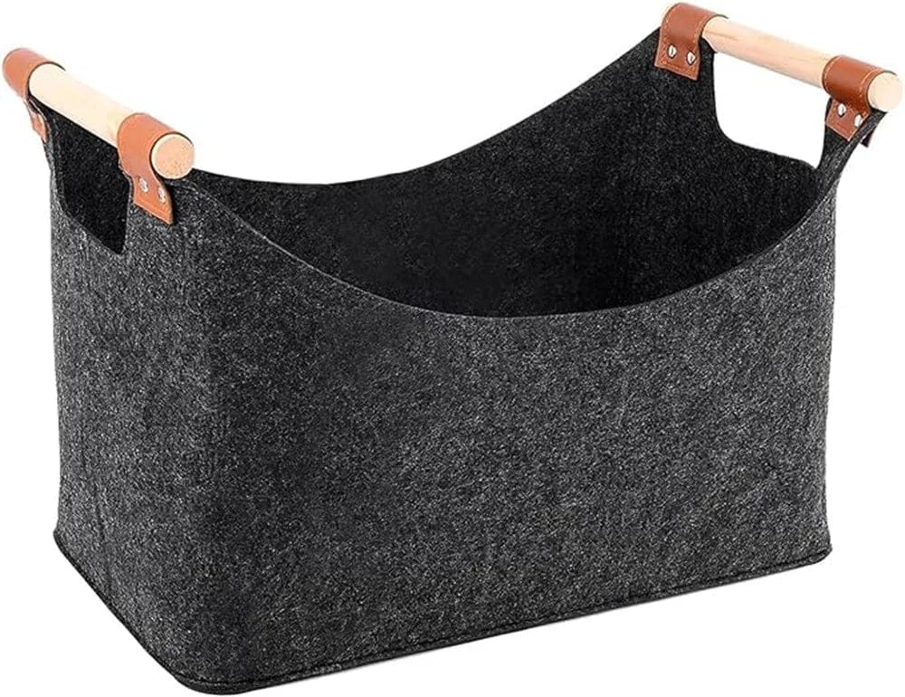 Firewood Storage Felt Basket Foldable 40x22x27cm