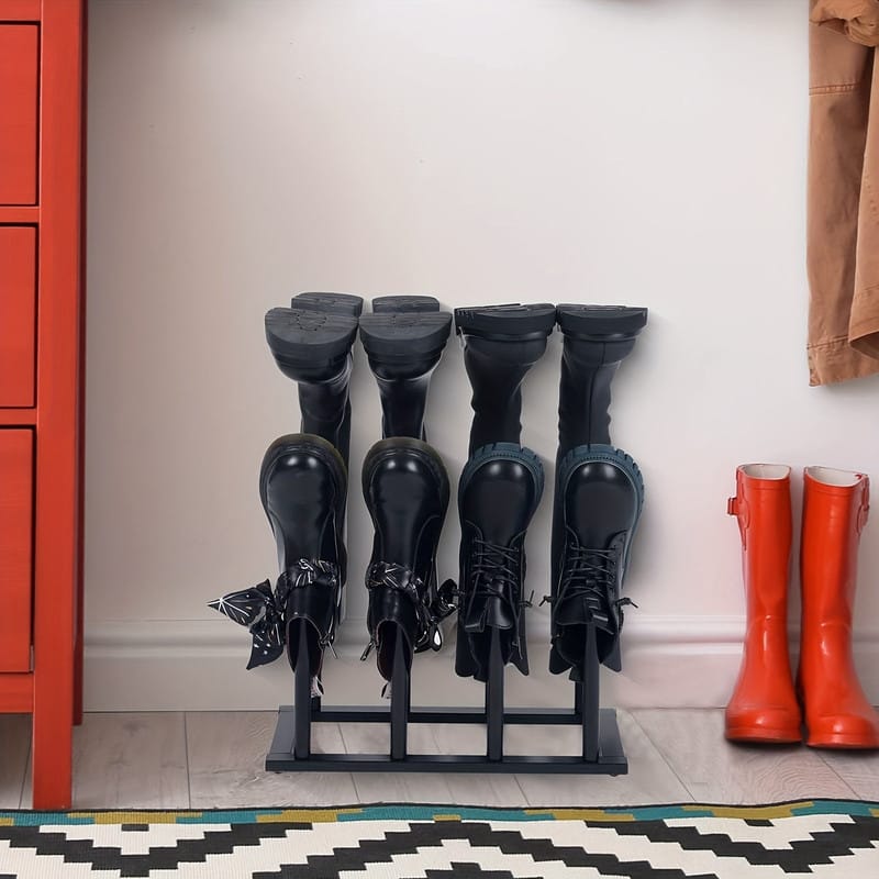 Metal Shoe Rack Organizer Black 40.6x24x43.5cm
