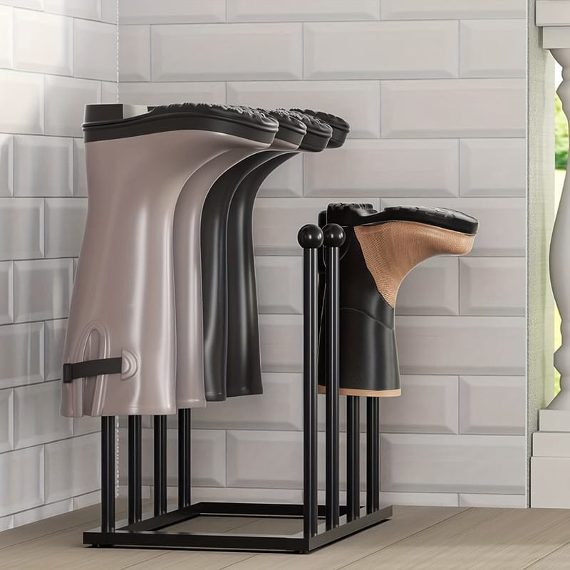 Metal Shoe Rack Organizer Black 40.6x24x43.5cm