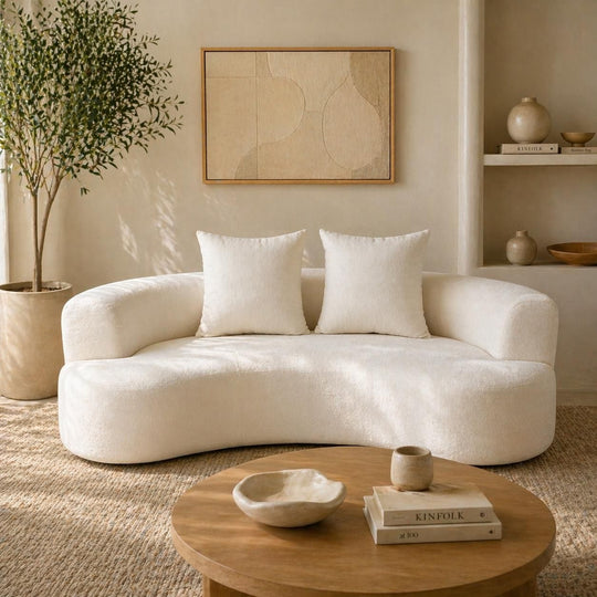 Curved Velvet 2 Seater Sofa