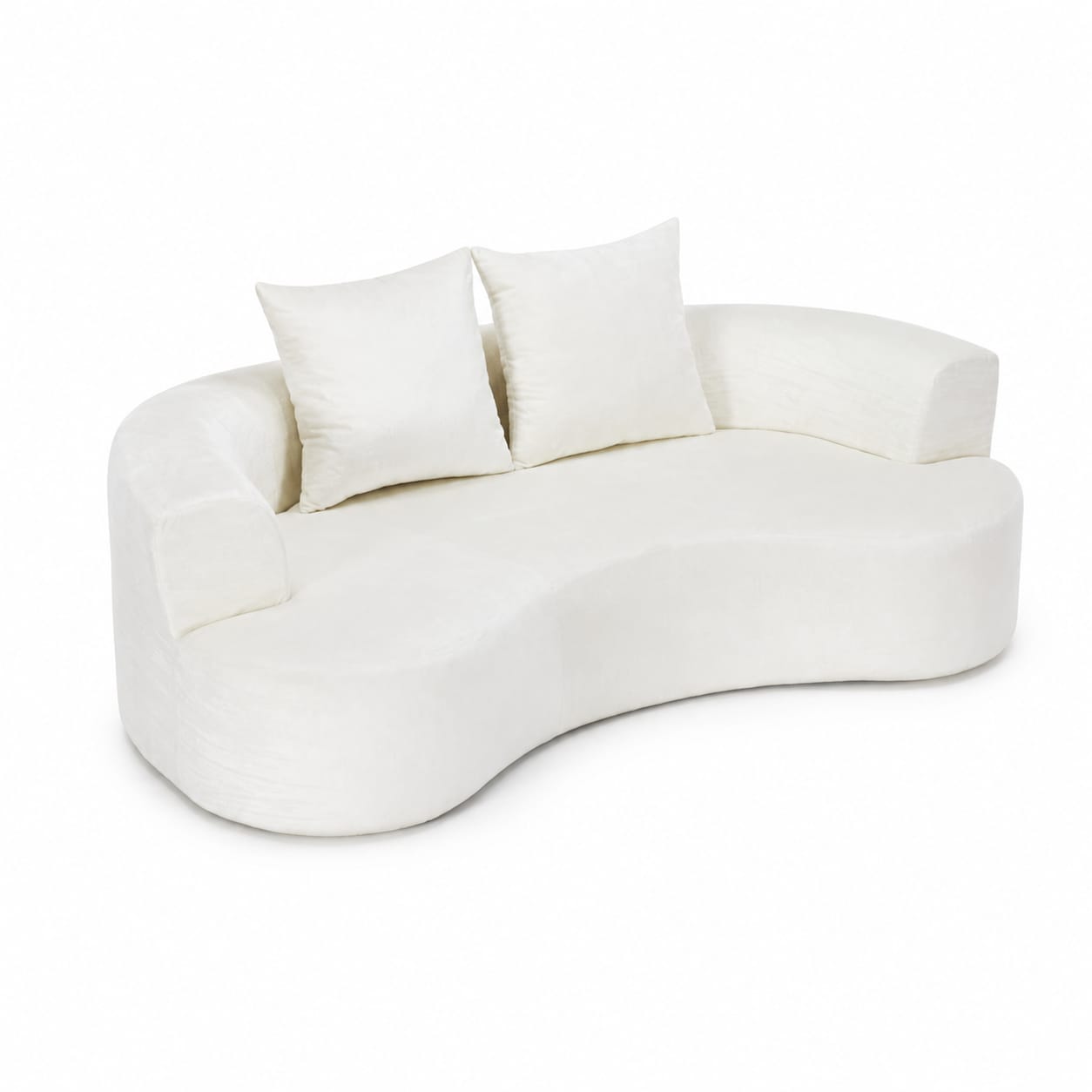 Curved Velvet 2 Seater Sofa