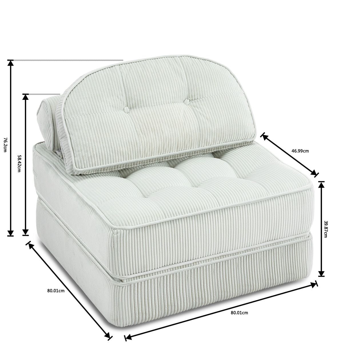 Foldable Lounge Chair Grey