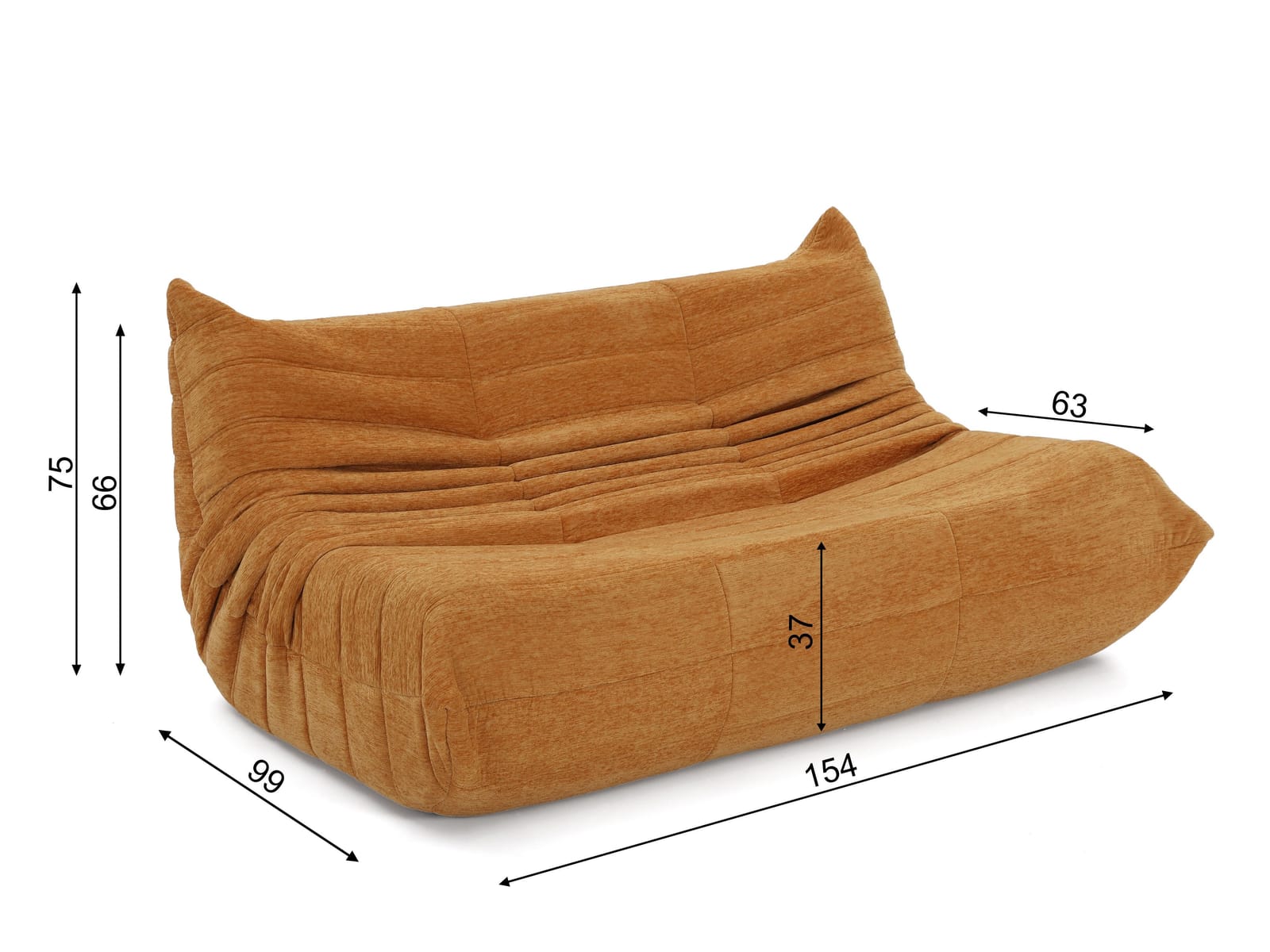 2 Seater Lounge Chair Yellow