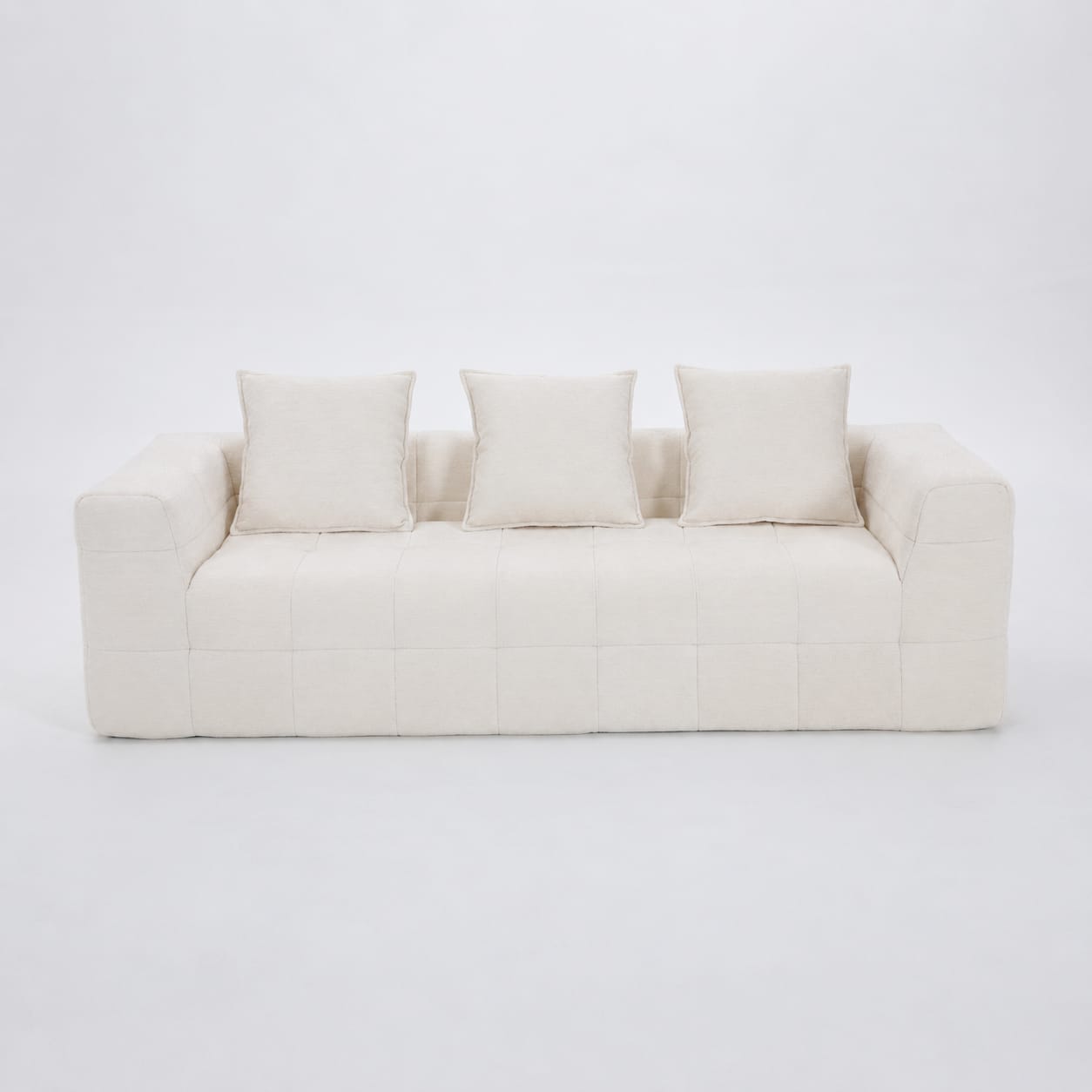 Beige sofa, side view
