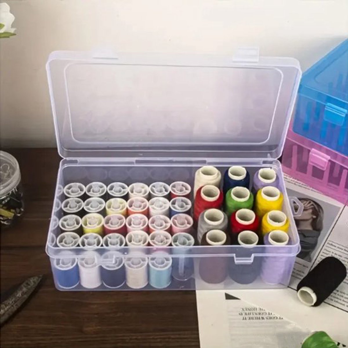 Sewing Thread Storage box, in room setting
