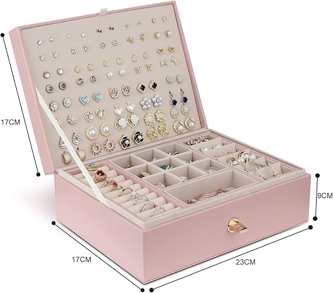 Jewelry Box Large Pink 23.1x17.3x8.9cm