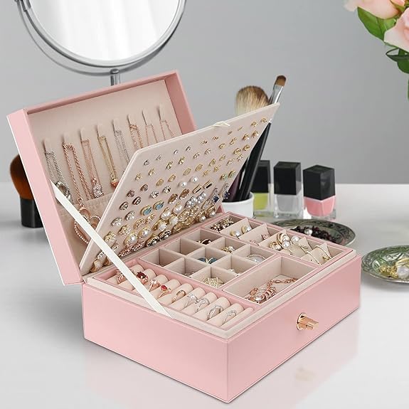 Jewelry Box Large Pink 23.1x17.3x8.9cm