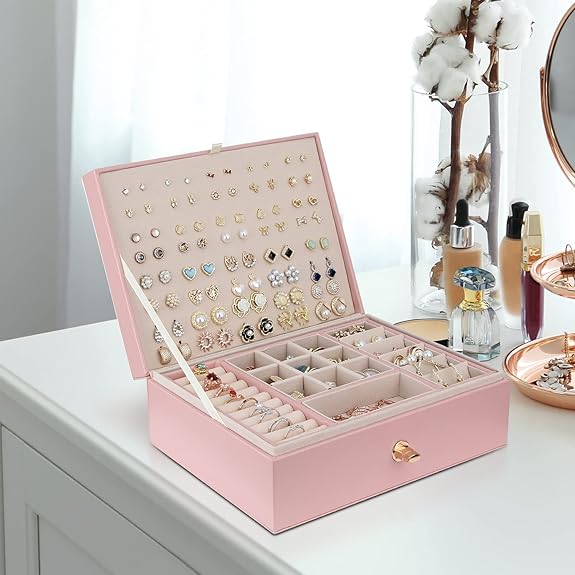 Jewelry Box Large Pink 23.1x17.3x8.9cm